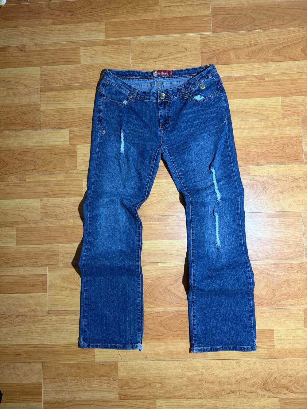 Apple Bottoms Vintage Distressed Bootcut Jeans